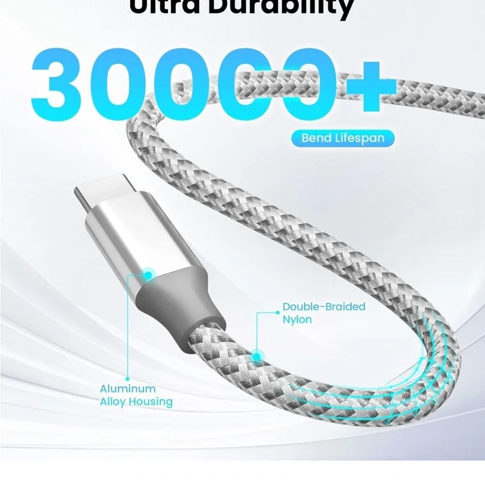 Braided USB Charging Cable - Silver